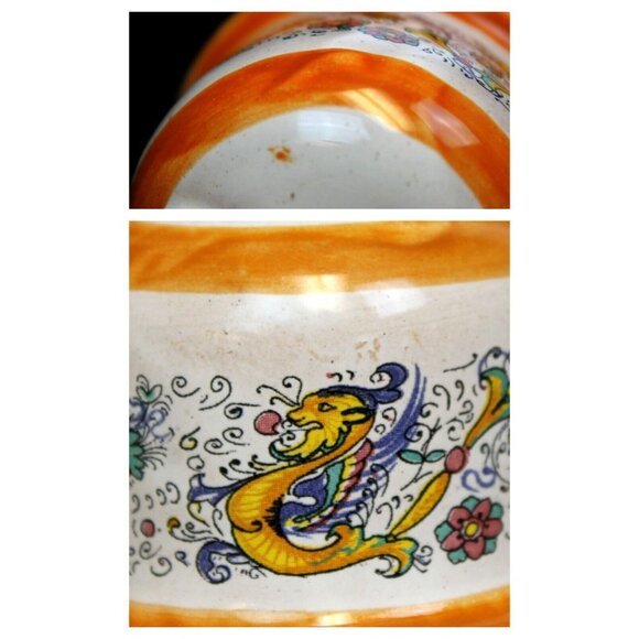 MOMA Deruta Ceramiche Artigianali Dragon Italian Pottery Bell Fima Forti - Picture 7 of 12